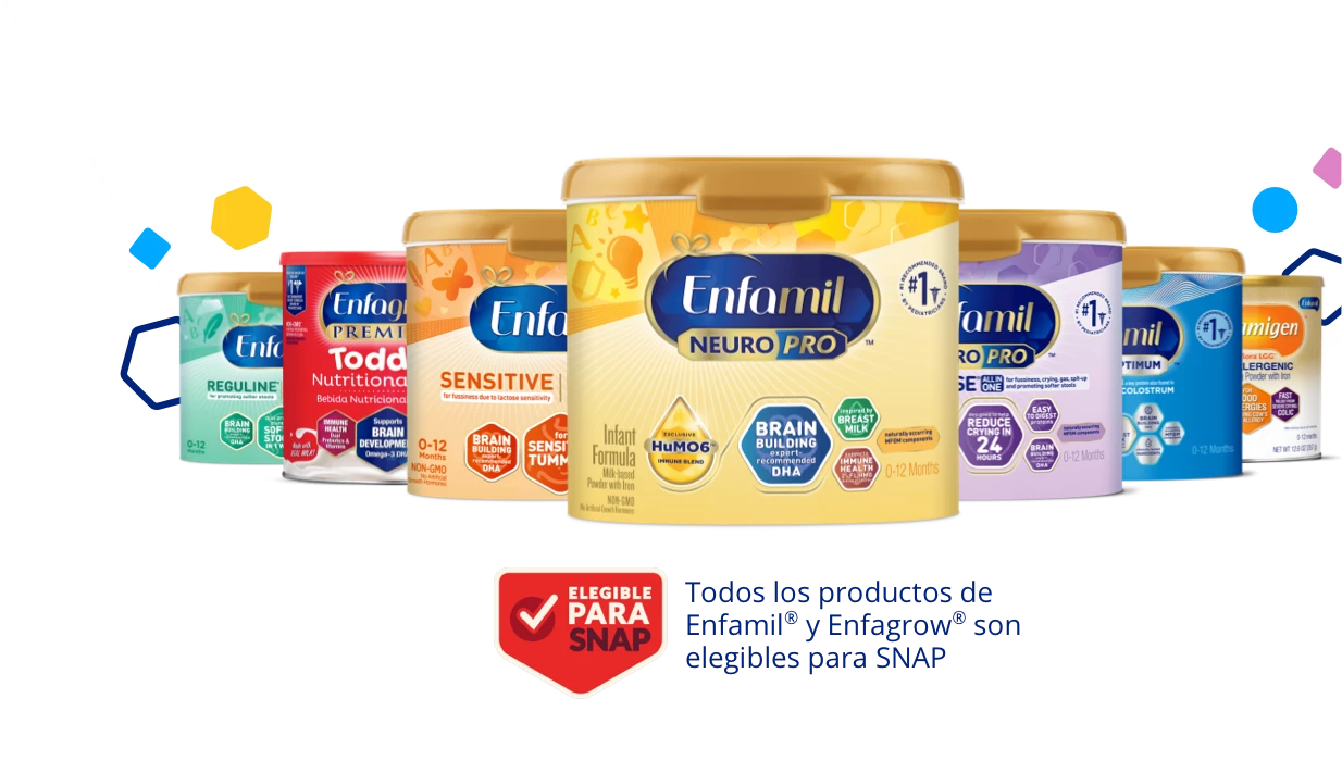 Todos los productos de Enfamil y Enfagrow son elegibles para SNAP