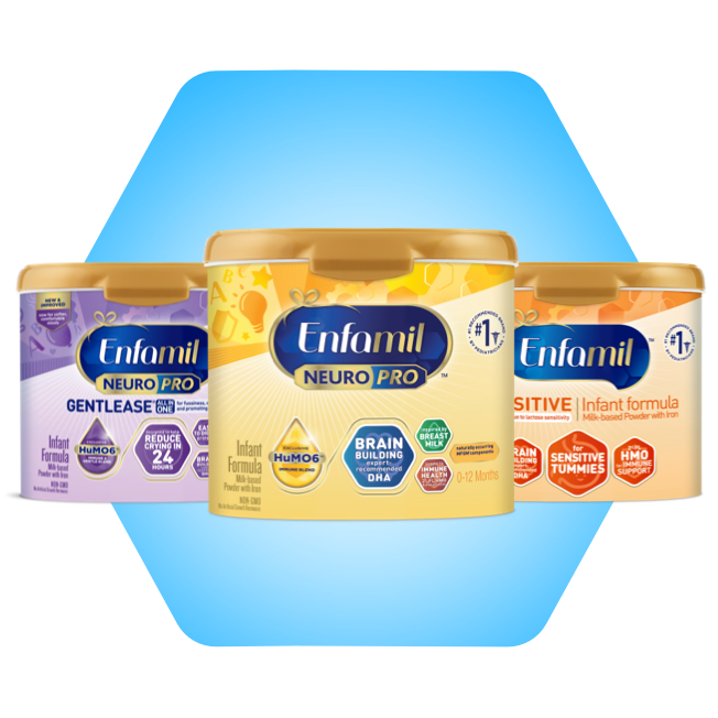 Enfamil NeuroPro Gentlease, Enfamil NeuroPro, y Enfamil Sensitive productos