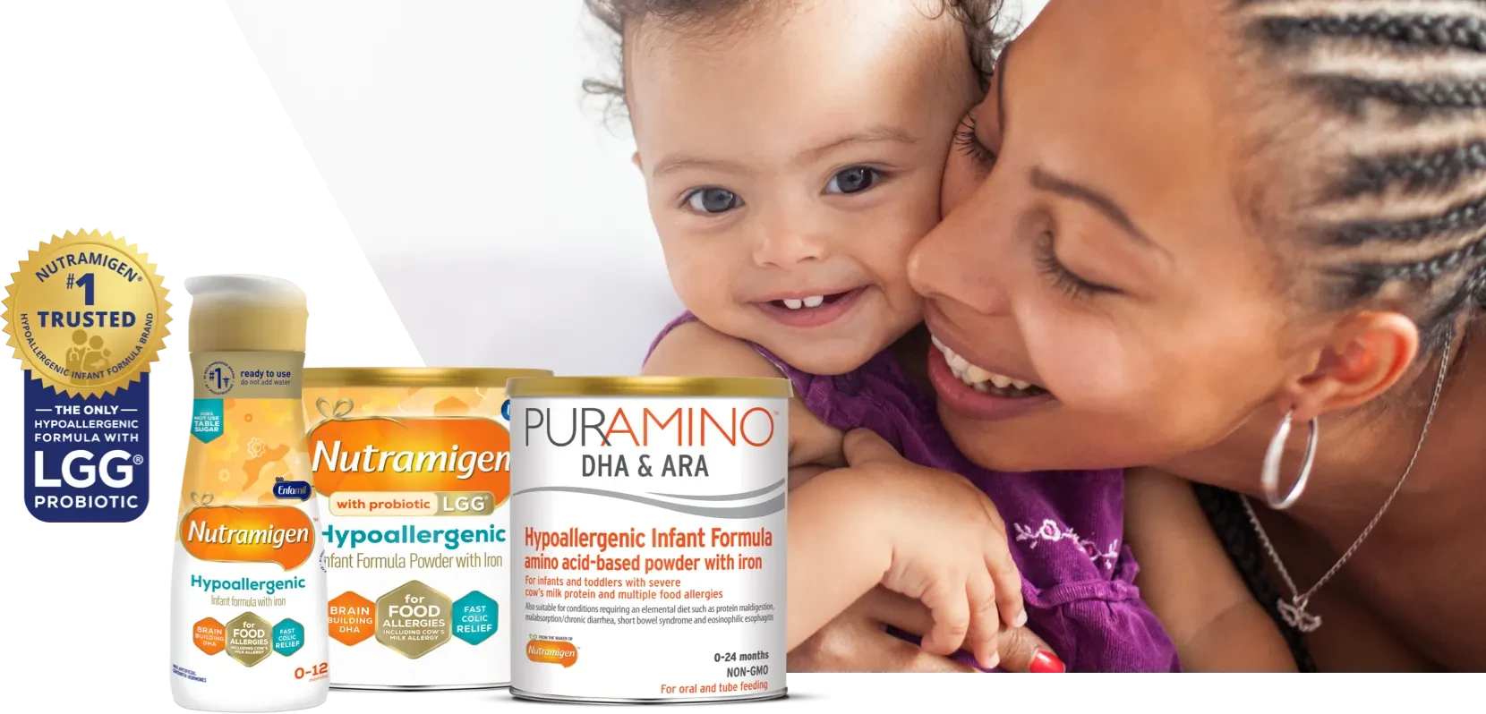 Nutramigen #1 Trusted Hypoallergenic Infant Formula Brand - The only hypoallergenic formula with LGG probiotic