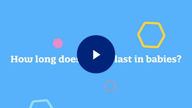 How long does reflux last in babies image with play button overlay