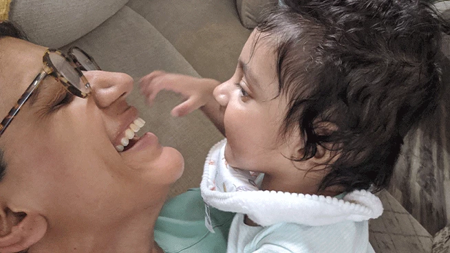 Dr. Amin and her baby