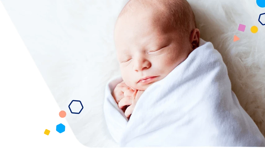 Newborn baby swaddled up