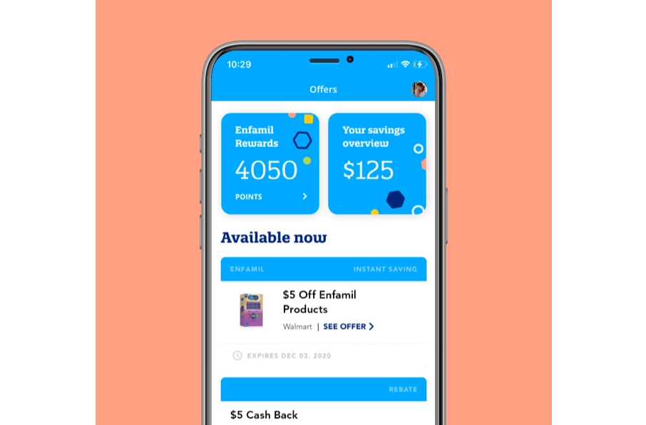 Enfamil Mobile App offers screen