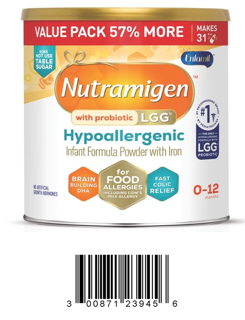 Nutramigen value pack can and barcode