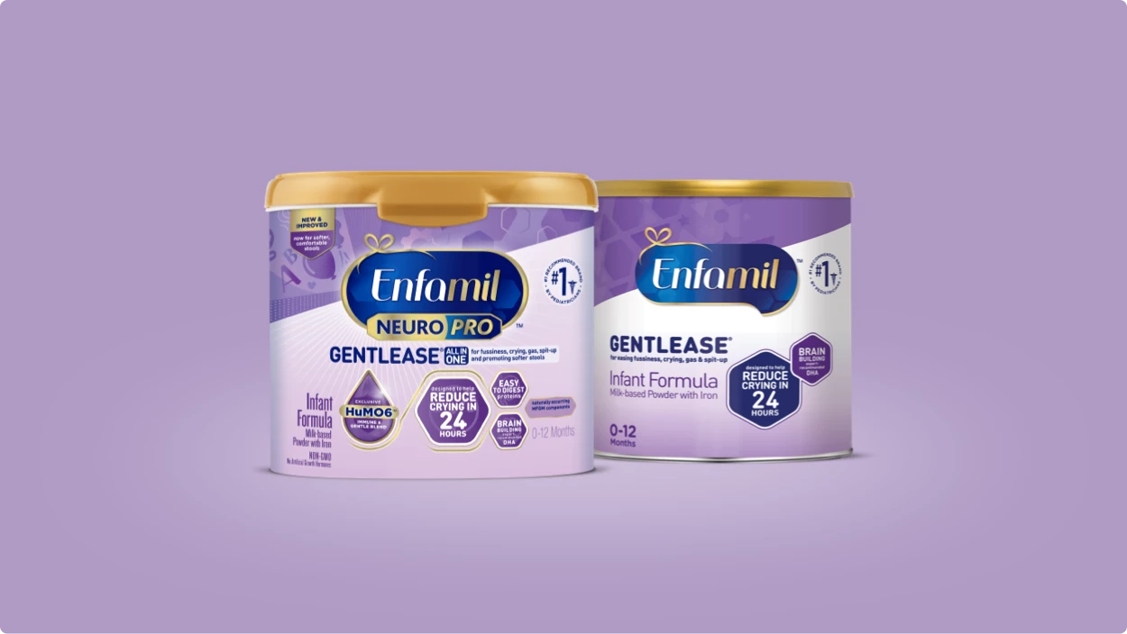 Enfamil® NeuroPro™ Gentlease® Infant Formula and Enfamil® Gentlease Infant Formula