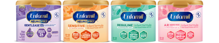Lineup of Enfamil formulas for tummy troubles