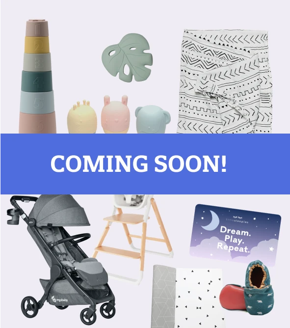 Mystery product bundle from partners like Project Nursery, Loulou Lollipop, Ergobaby, Little Grapefruit, Little Sleepies, Little Bot, and Con Todo Press. Bundles are each worth from $150-$1,230!